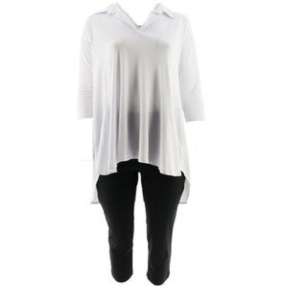 Women with Control Crepe Jersey Tunic & Crop Pants - Picture 4 of 6